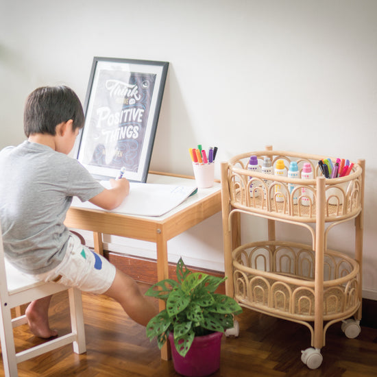 Ellie's Organising and Crafts Cart | Shop Rattan Toys & Furniture Online | Kathy's Cove
