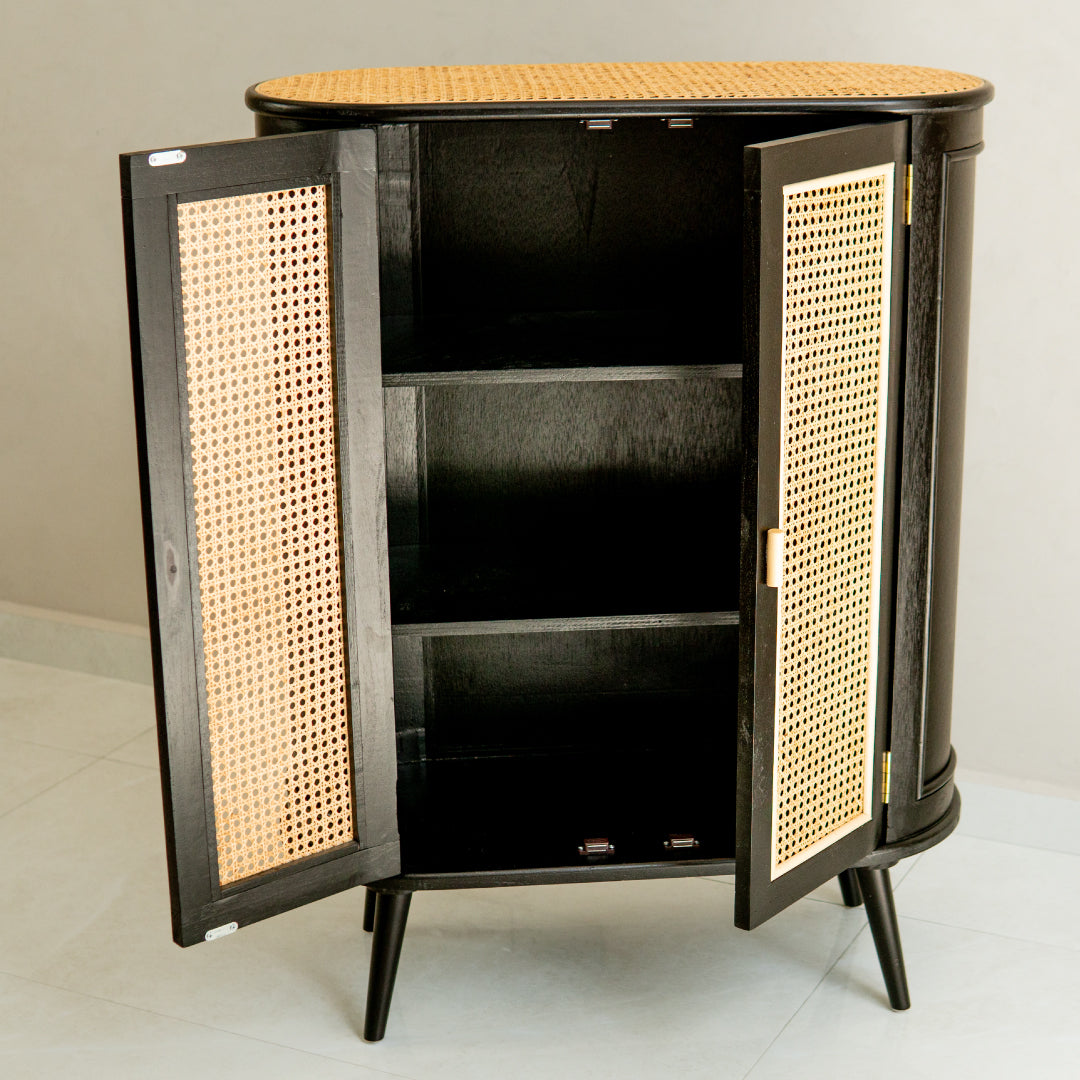 Avery's Two Door Wood Storage Cabinet (Black)