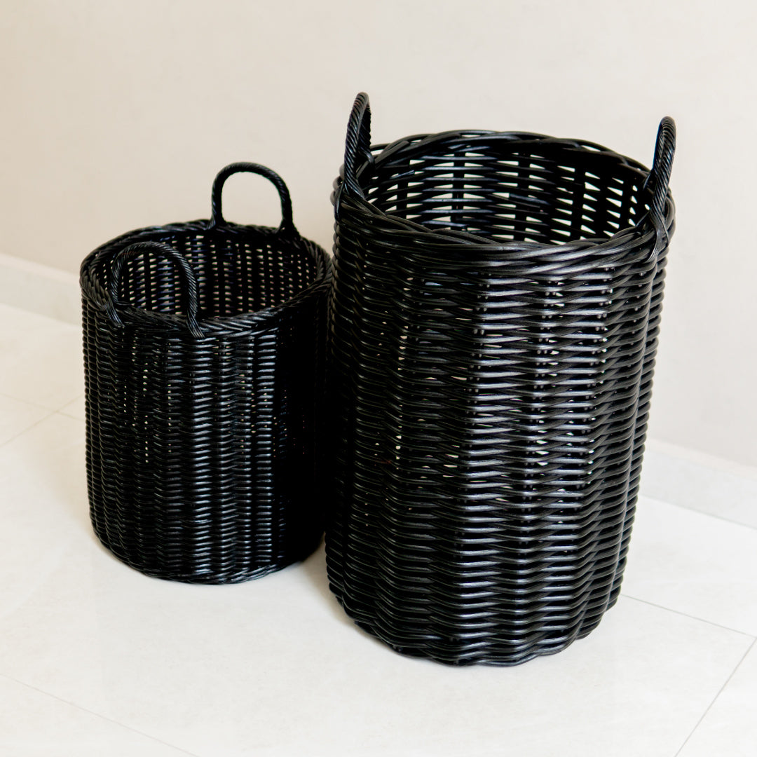 Load image into Gallery viewer, Bonnie&amp;#39;s Woven Storage Basket Set (Black)
