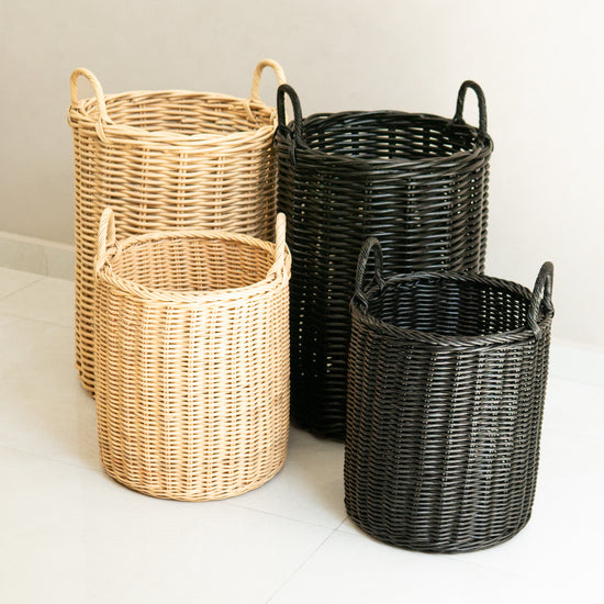 Load image into Gallery viewer, Bonnie&amp;#39;s Woven Storage Basket Set (Black)
