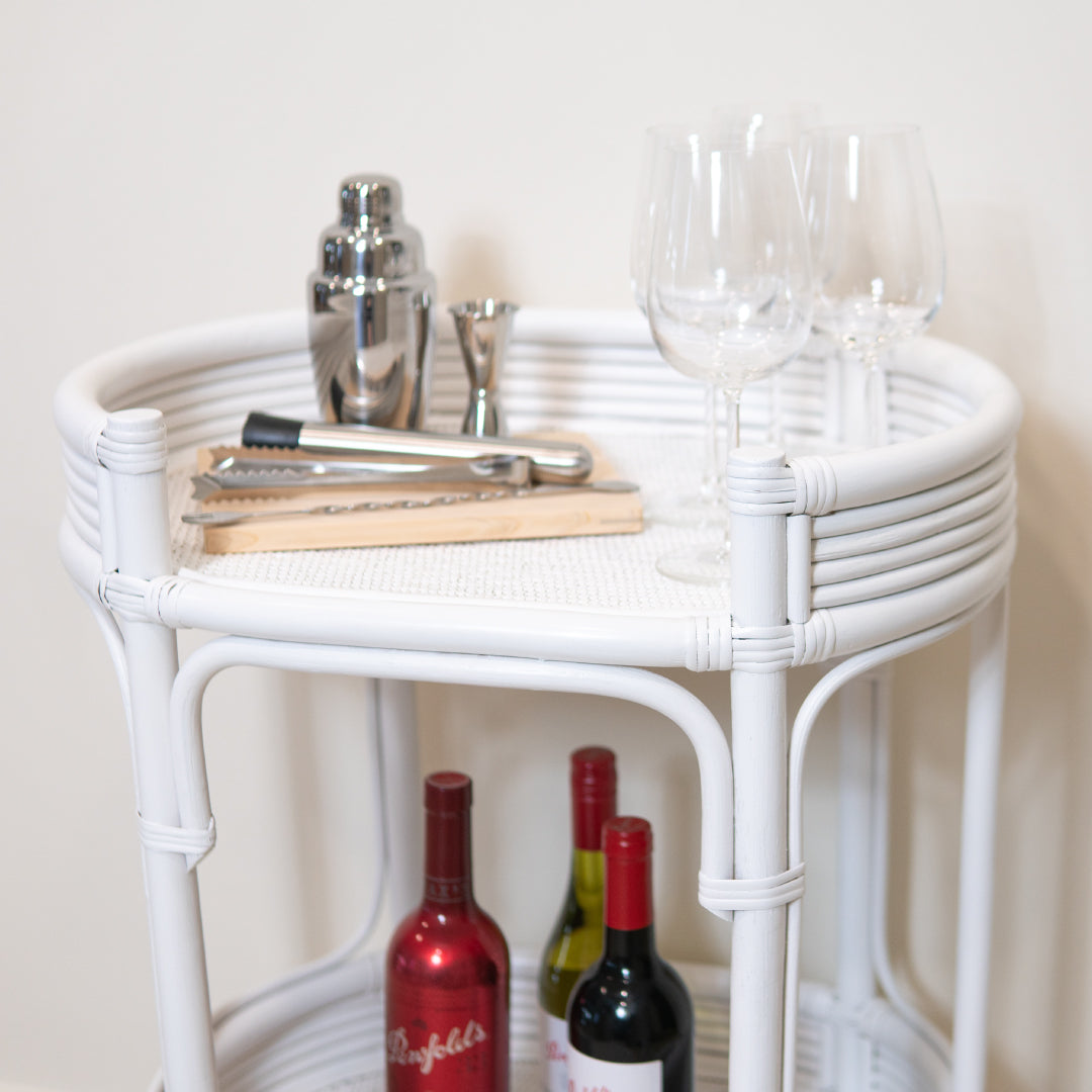 Load image into Gallery viewer, Elijah&amp;#39;s Bar and Drinks Cart Trolley (White)

