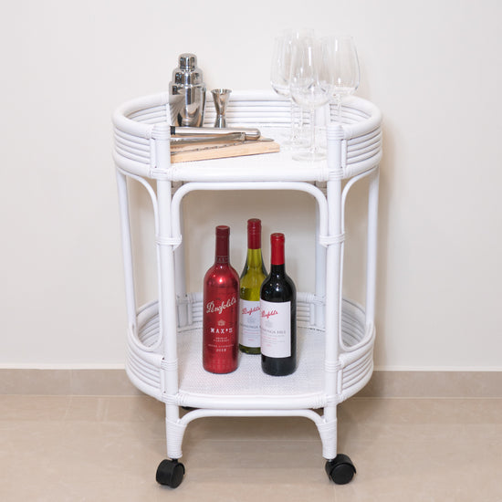 Load image into Gallery viewer, Elijah&amp;#39;s Bar and Drinks Cart Trolley (White)
