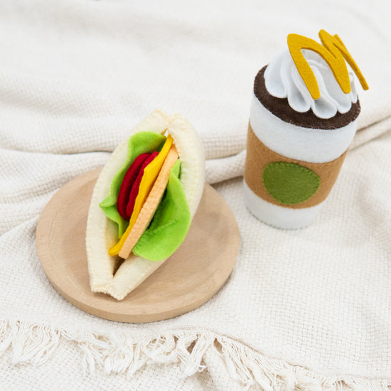 Coffee With Sandwich Brunch Felt Toys Set