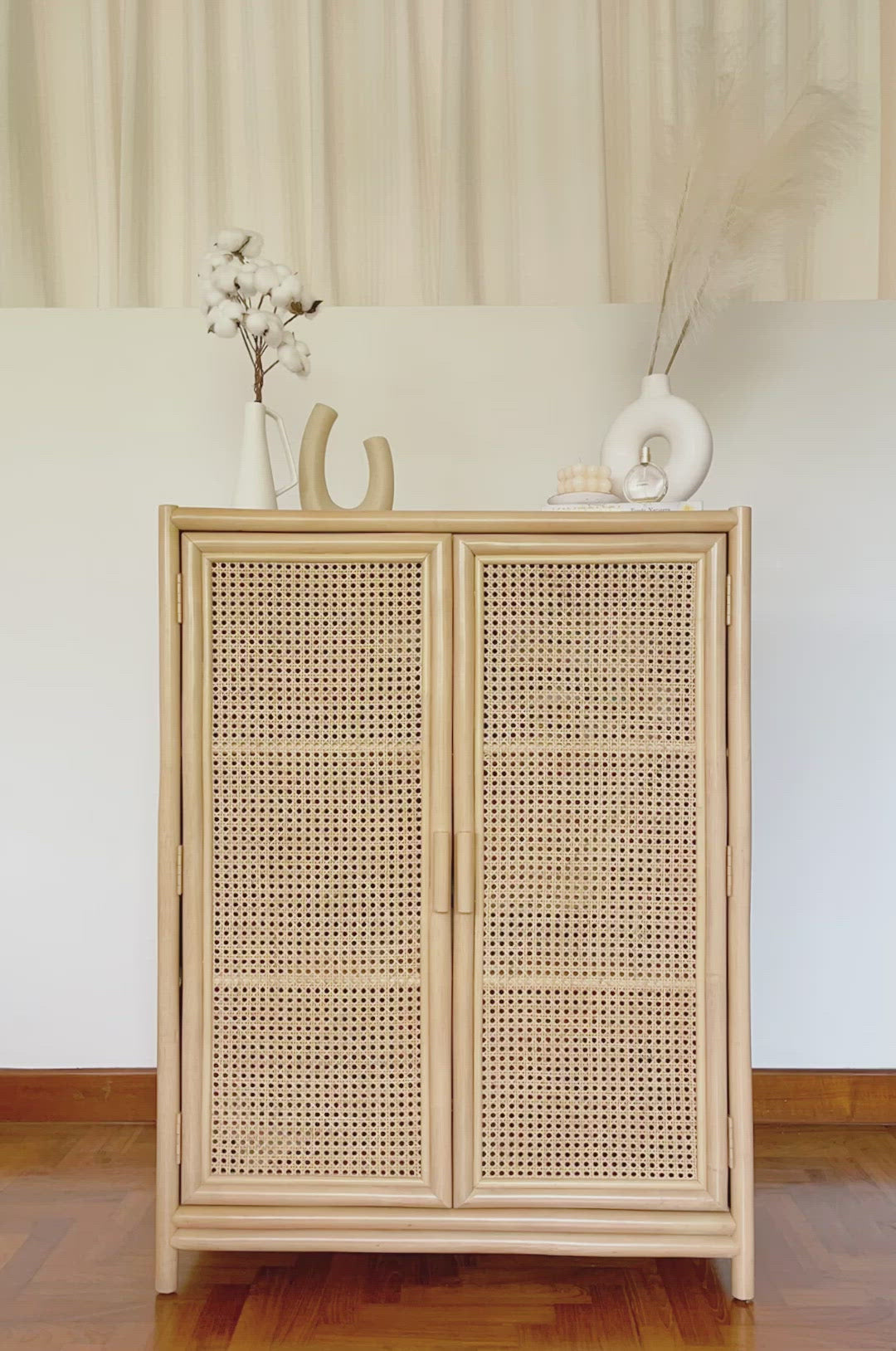 Load and play video in Gallery viewer, Agatha&amp;#39;s Two Door Storage Cabinet | Buy Rattan Furniture and Rattan Toys Online | Kathy&amp;#39;s Cove
