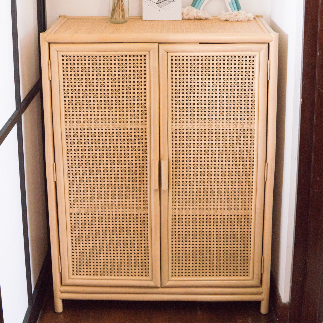 Load image into Gallery viewer, Agatha&amp;#39;s Two Door Storage Cabinet | Buy Rattan Furniture and Rattan Toys Online | Kathy&amp;#39;s Cove
