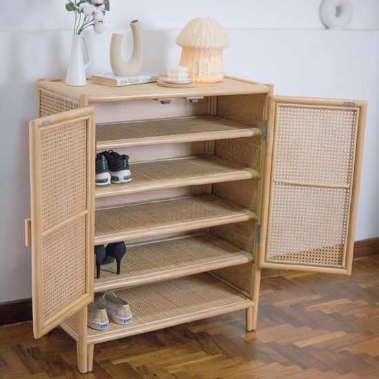 April's Two Door Shoes Cabinet | Kathy's Cove | Shop Rattan Toys & Rattan Furniture Online