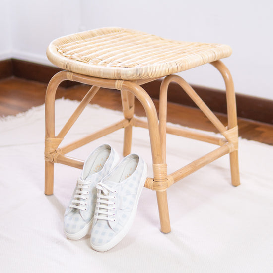 Load image into Gallery viewer, Charlie&amp;#39;s Curved Sitting Stool | Buy Rattan Furniture Online | Kathy&amp;#39;s Cove

