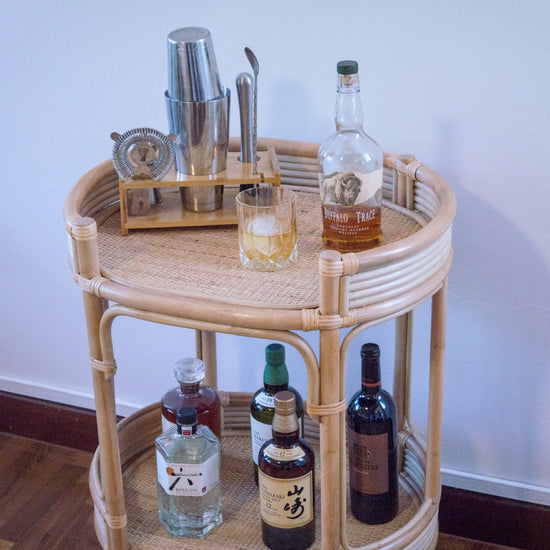 Load image into Gallery viewer, Elijah&amp;#39;s Bar and Drinks Cart Trolley | Shop Rattan Furniture Online | Kathy&amp;#39;s Cove
