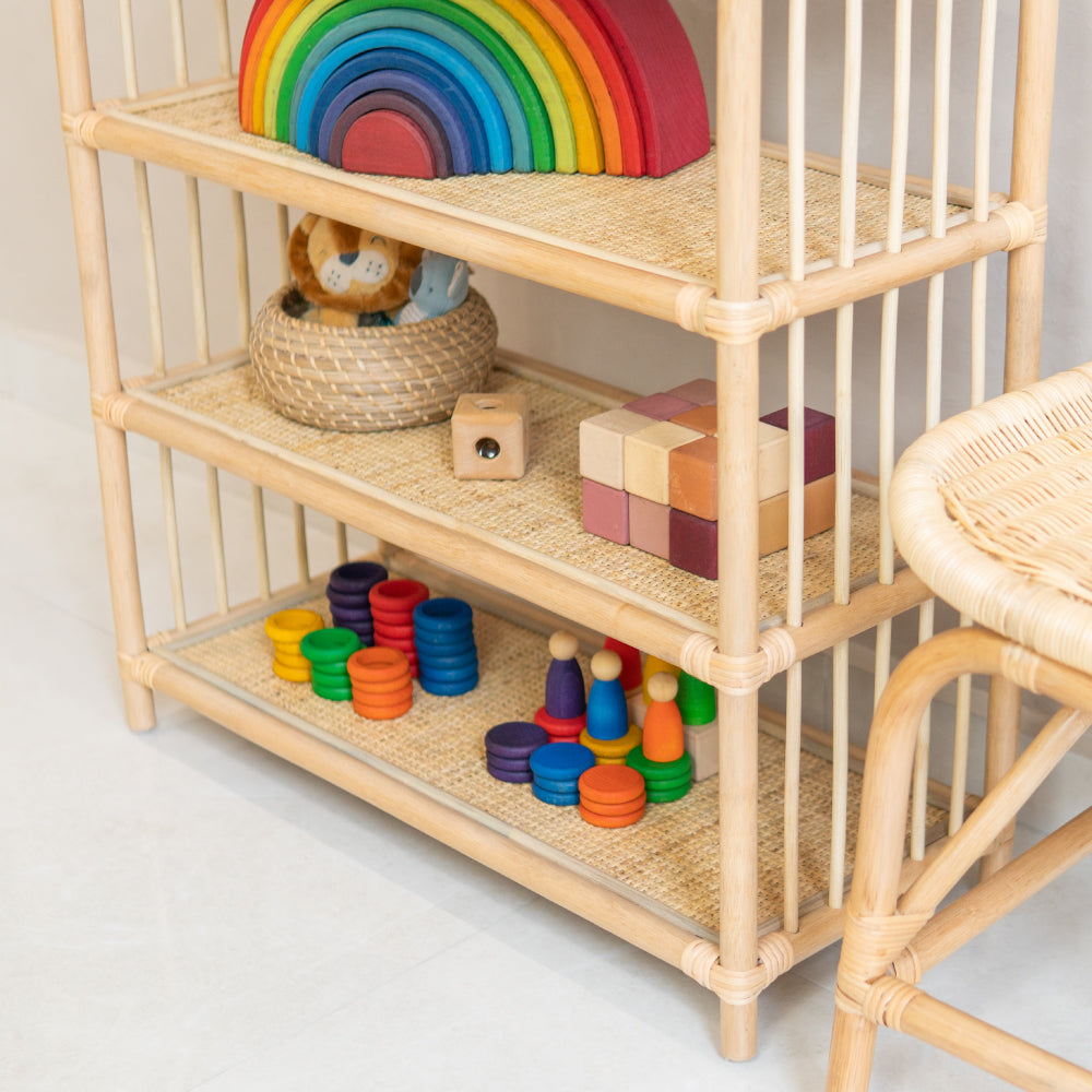 Load image into Gallery viewer, Emily&amp;#39;s Montessori Toys and Learning Shelf | Shop Rattan Furniture Online On Kathy&amp;#39;s Cove
