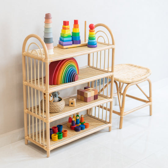 Load image into Gallery viewer, Emily&amp;#39;s Montessori Toys and Learning Shelf | Shop Rattan Furniture Online On Kathy&amp;#39;s Cove
