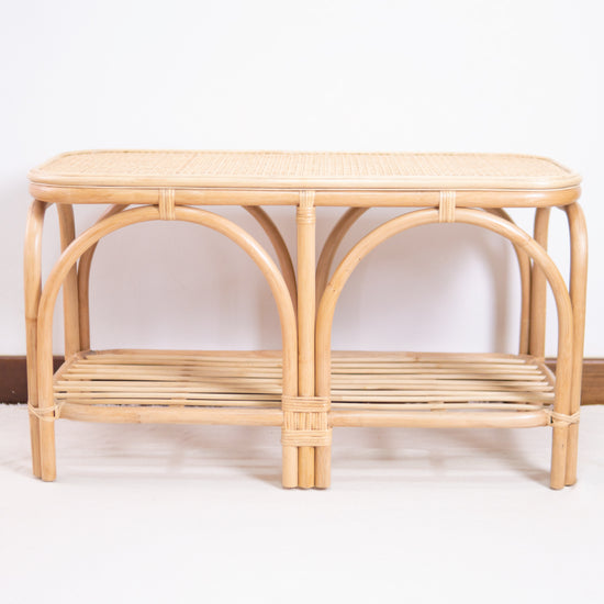 Emmett's Bench With Shelf | Buy Rattan Furniture Online | Kathy's Cove