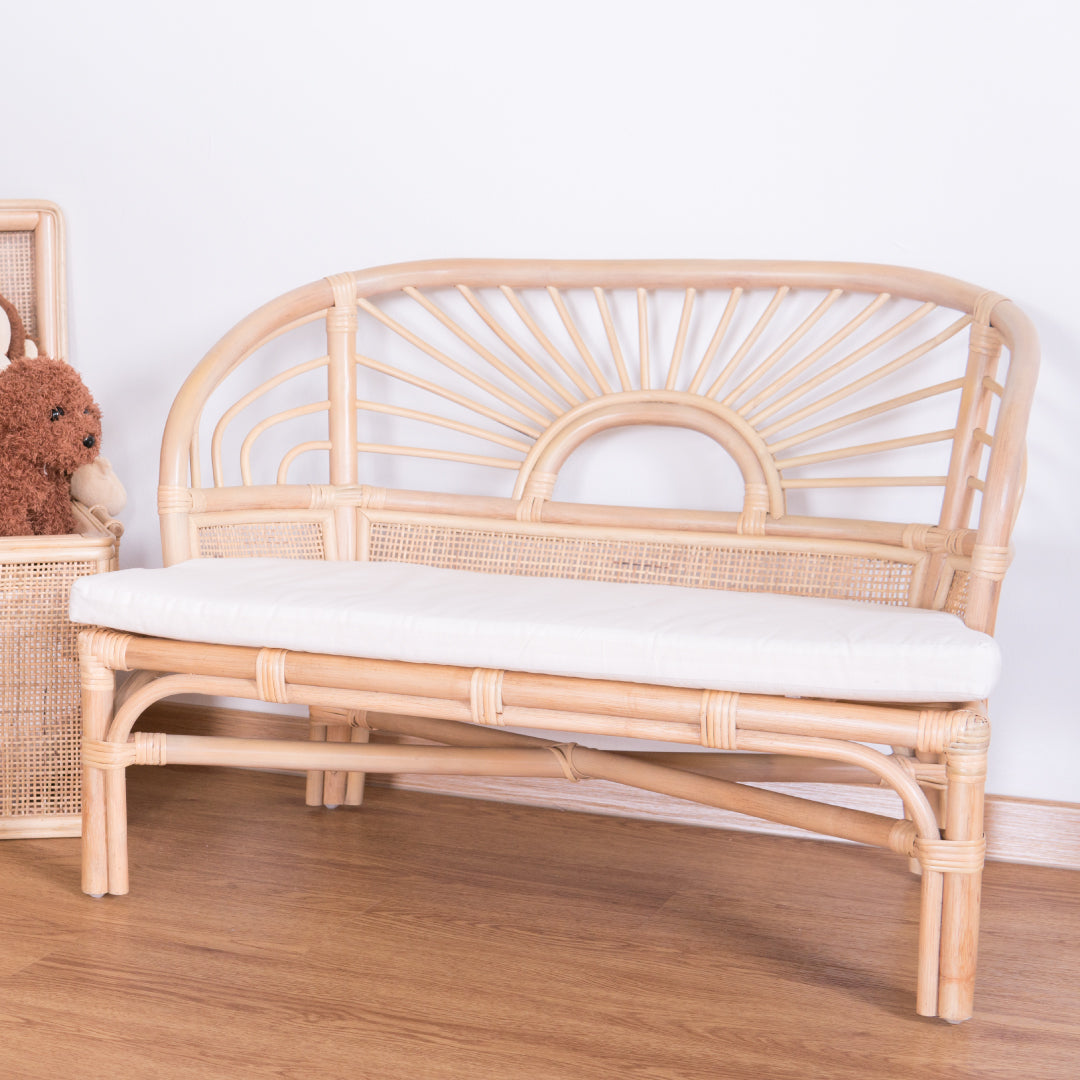 Load image into Gallery viewer, Hope&amp;#39;s Sunrise Reading Bench with Cushion | Buy Rattan Furniture and Rattan Toys Online | Kathy&amp;#39;s Cove
