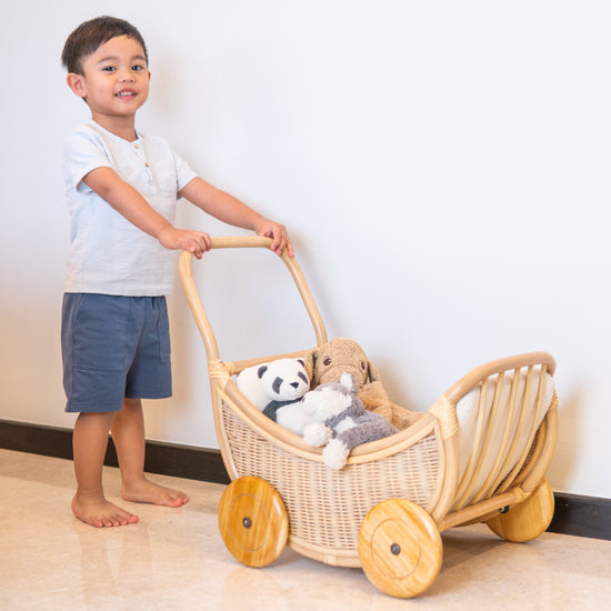 Luna’s Toy Pram With Cushion | Shop Rattan Toys Online | Kathy's Cove