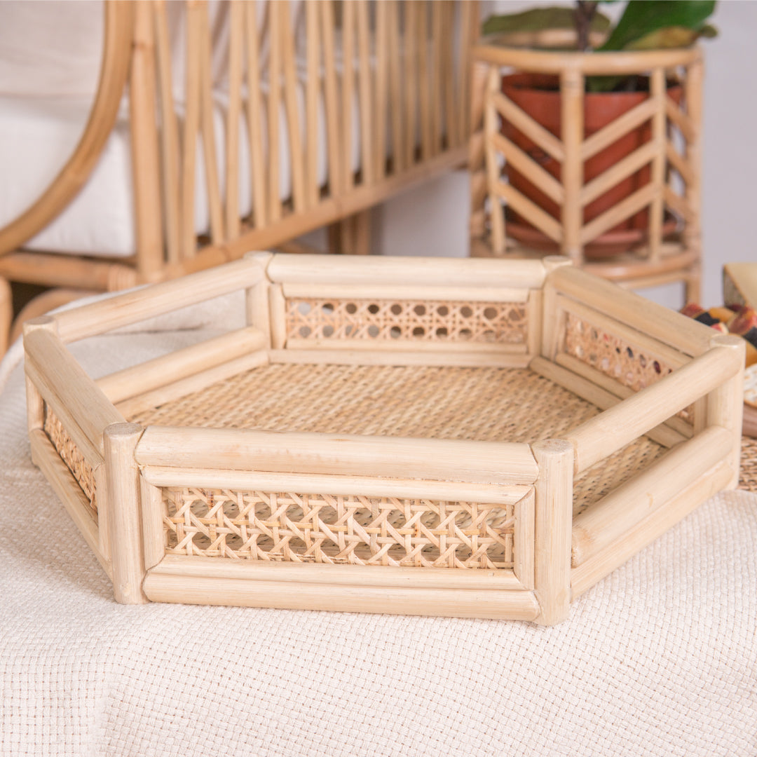 Load image into Gallery viewer, Oscar&amp;#39;s Hexagon Tray | Buy Rattan Furniture and Rattan Toys Online | Kathy&amp;#39;s Cove
