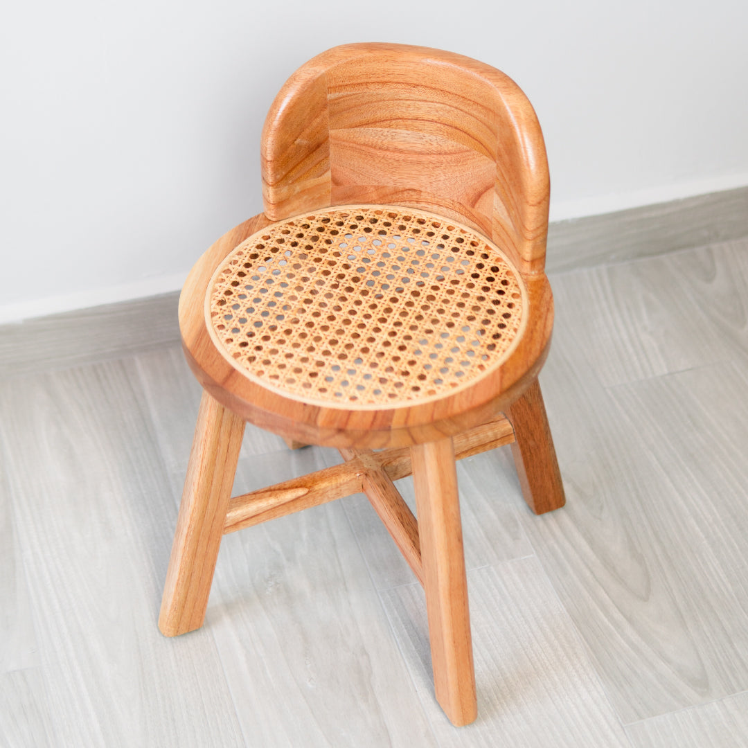 Quinn's Junior Wood Chair With Backrest | Shop Rattan Furniture Online On Kathy's Cove