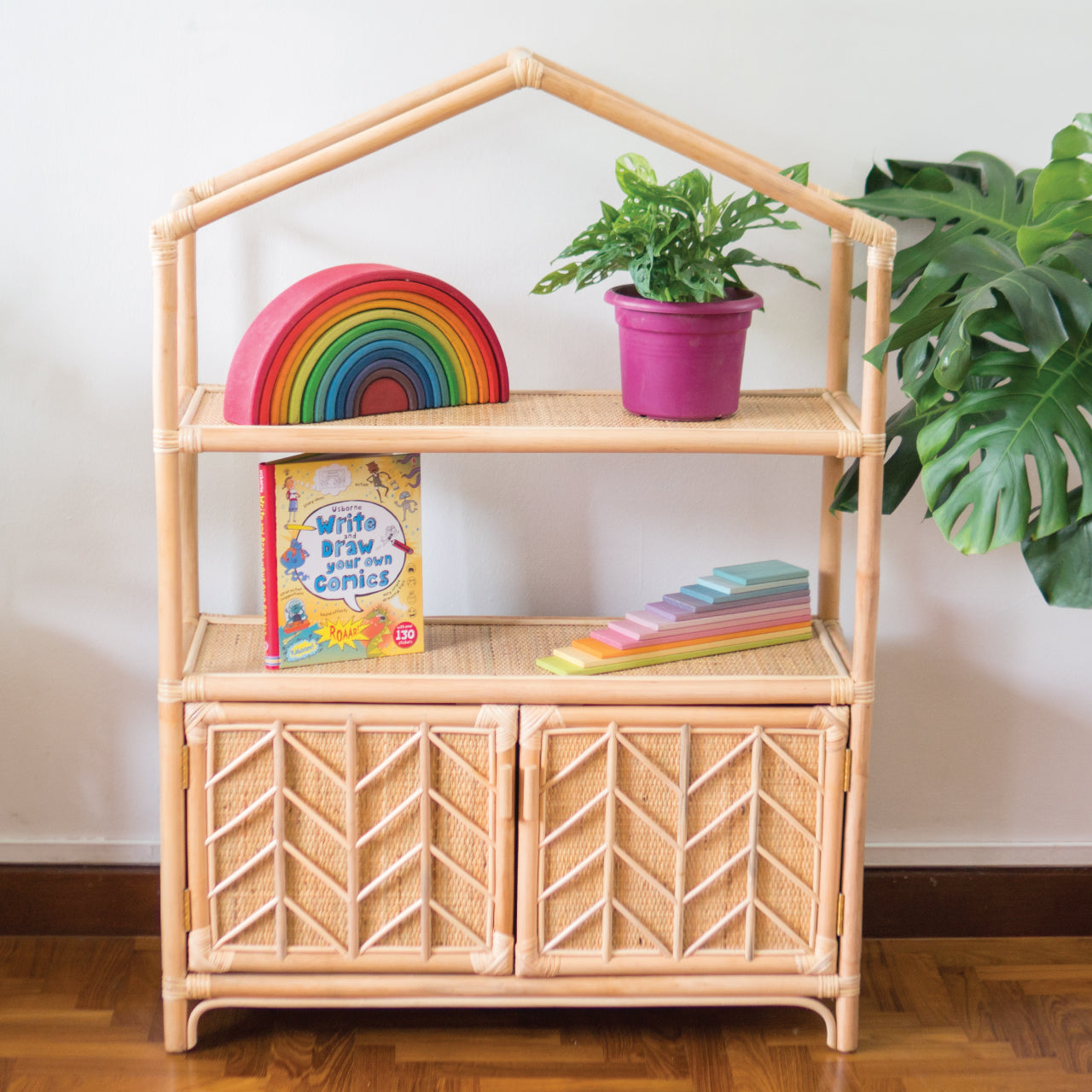 Stef's Cosy Home Display and Storage House Shelf | Shop Rattan Furniture and Toys Online | Kathy's Cove