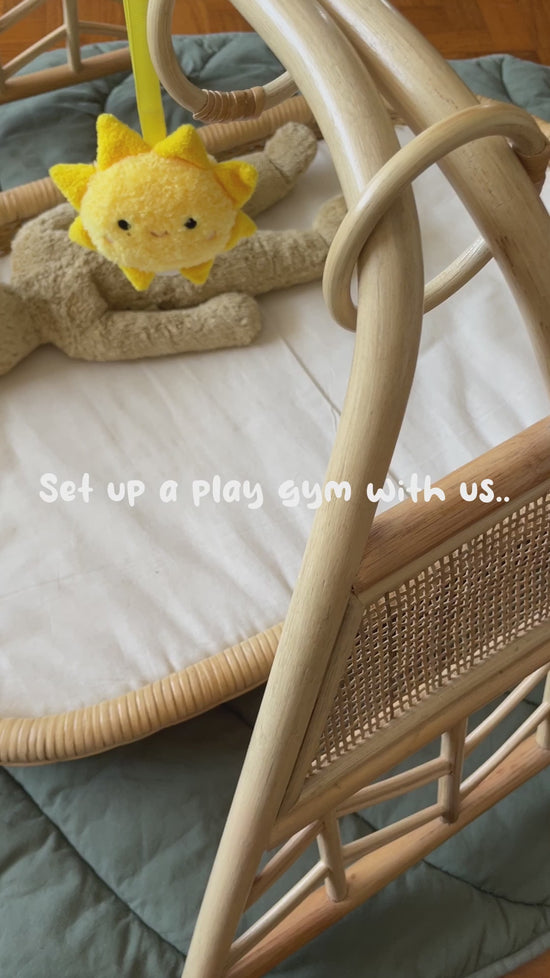 Load and play video in Gallery viewer, Lily&amp;#39;s Baby Play Gym Frame | Shop Rattan Furniture &amp;amp; Toys Online | Kathy&amp;#39;s Cove
